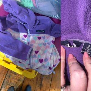 Lands' End Purple Heart Kids zip up sweatshirt